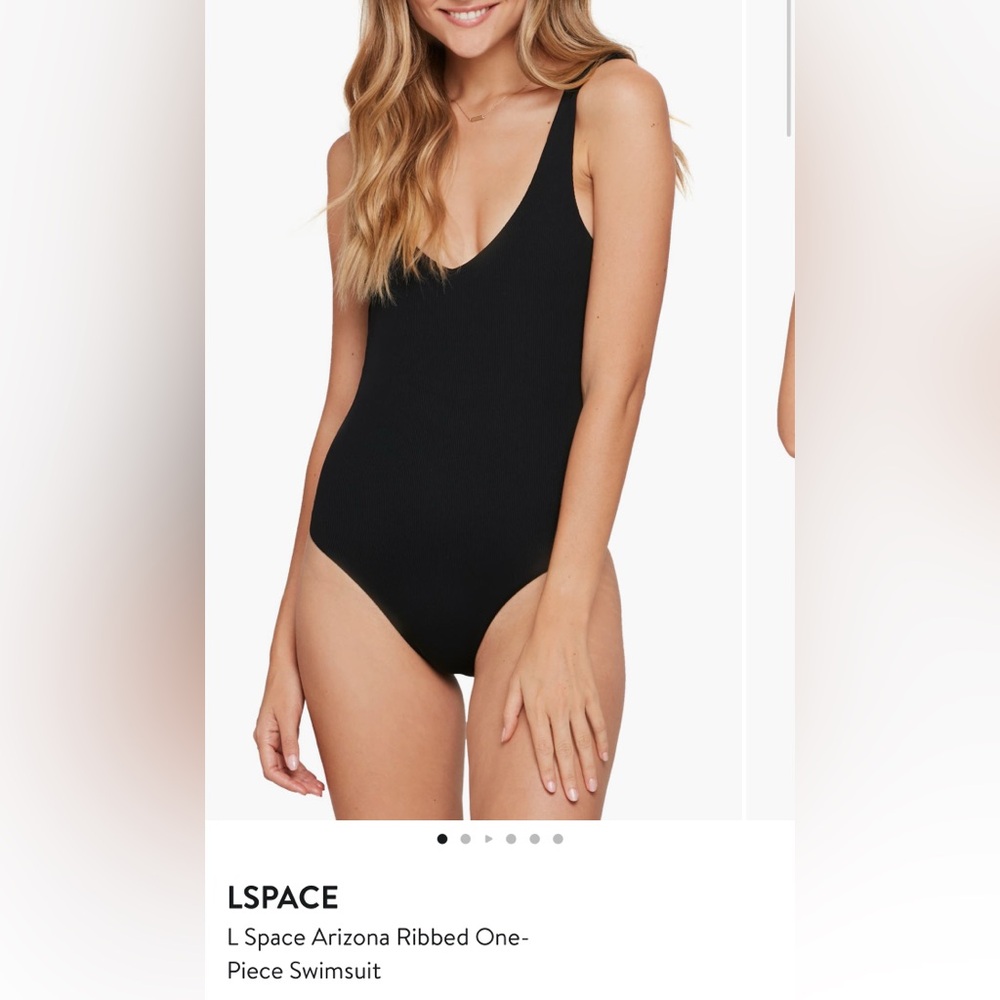 L SPACE Arizona Ribbed One-Piece Swimsuit - Black (like-new!!)